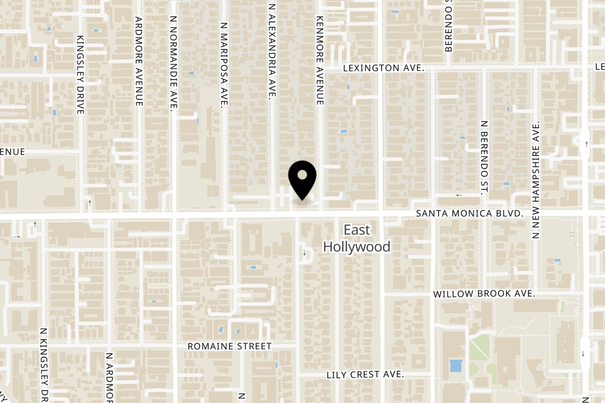 Map showing the location of DeSano Pizzeria Napoletana Los Angeles on 4959 Santa Monica Blvd in Los Angeles